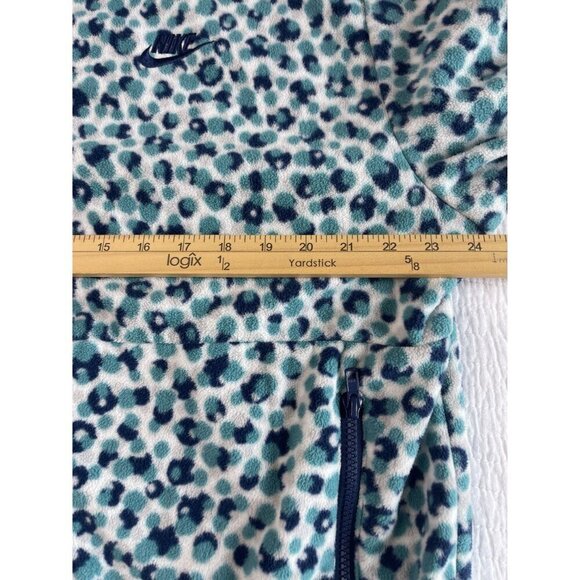 NIKE Men Club Fleece SZ M Soft Full Zip Jacket Mineral Teal Navy Animal Pockets - Picture 10 of 13